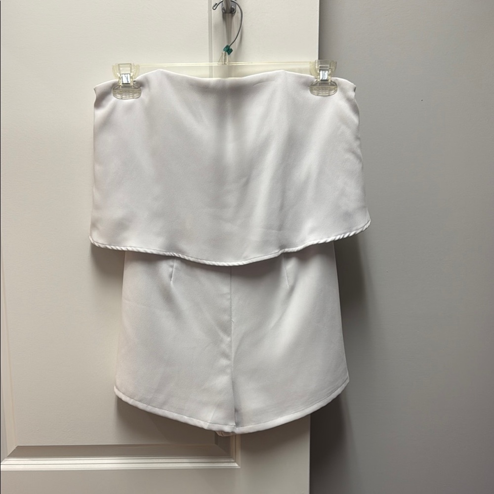 Elegant White Strapless Romper